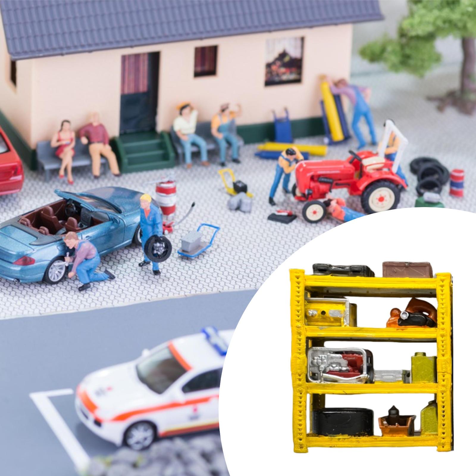 Auto Repair Shop Layout - Rak Bengkel Perbaikan Mobil Model 1/64,